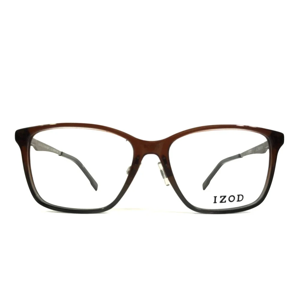 IZOD Eyeglasses Frames IZ2120 BROWN FADE Gray Rectangle Full Rim 55-16-145